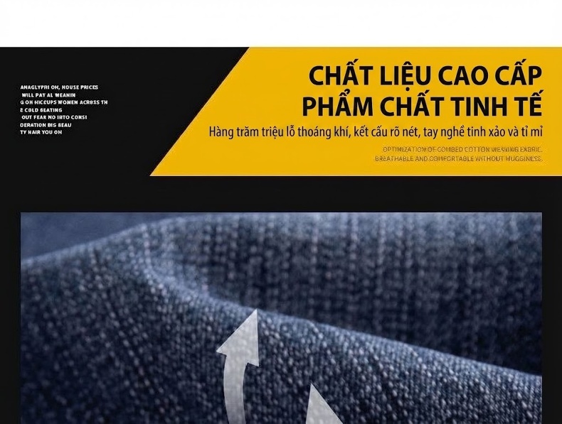 Quần Jean Nam Ống Đứng Cotton Dáng Rộng Co Giãn Thoải Mái Màu Xanh, Đen chi tiết 5