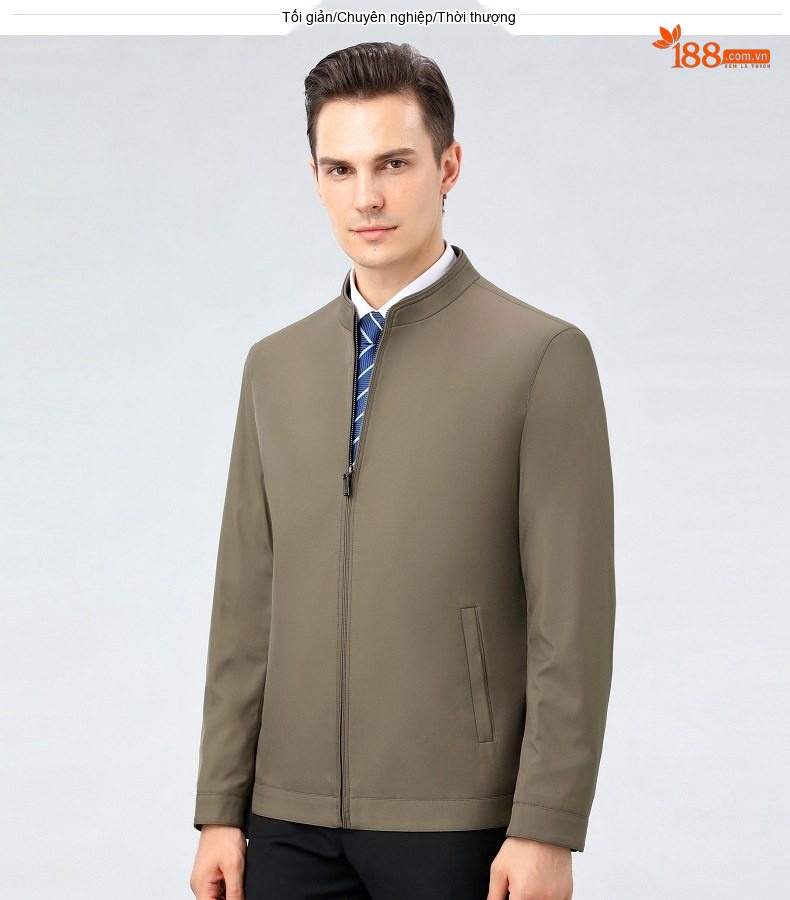Áo Khoác Bomber Nam Lụa Tằm Tơ Dáng Ôm Chống Nhăn Màu Đen, Xám, Xanh Navy, Đỏ... chi tiết 33