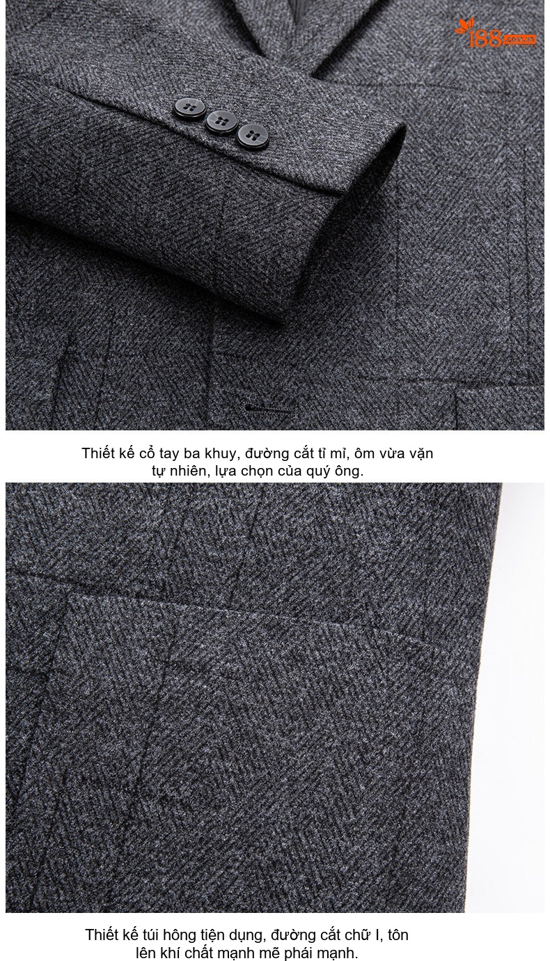 Áo Vest Nam Tiết Kế Jacquard Vải Lông Mỏng Phong Cách Hàn Quốc Màu Xám chi tiết 43