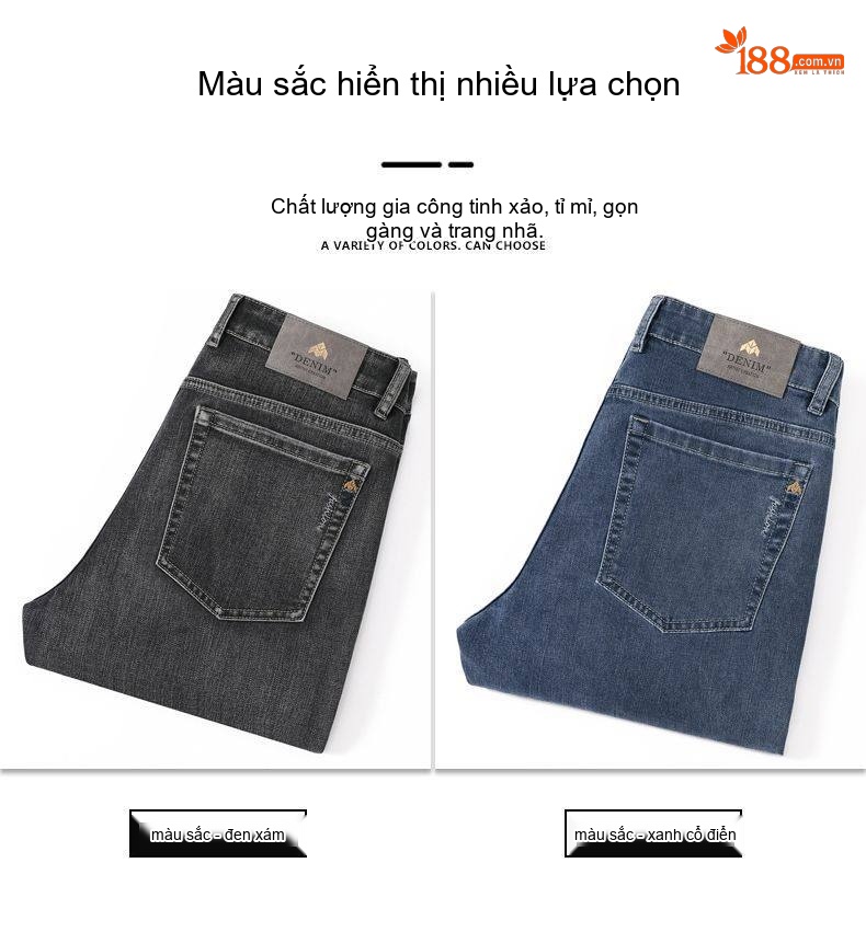 Quần Dài Nam Ống Đứng Lưng Cao Co Giãn Thoải Mái Kiểu Trung Niên Màu Xám Đen, Xanh Dương chi tiết 24