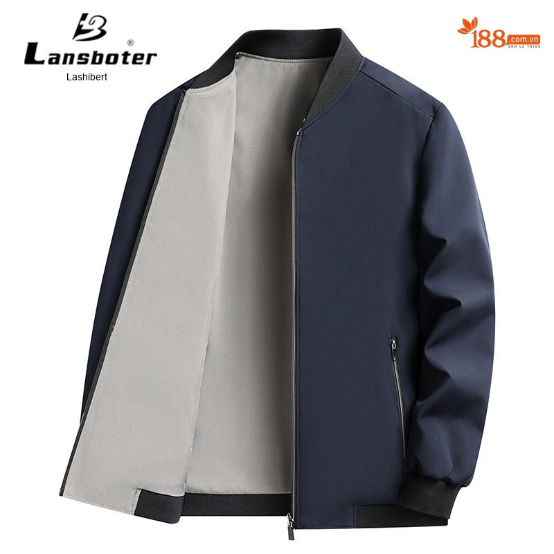 Áo Khoác Bomber Nam Dáng Ôm Hai Mặt Thu Đông Màu Be, Đỏ, Xanh Navy, Đen...