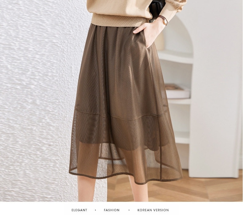 Set Váy Áo Thu Nữ Thiết Kế Dáng Rời Phong Cách Hàn Quốc Màu Be, Nâu chi tiết 11