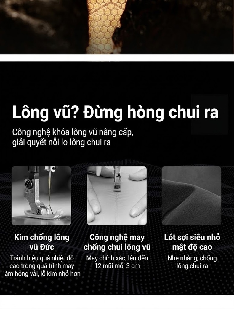Áo Khoác Phao Nữ Lông Vũ Dáng Ngắn Thời Trang Thu Đông Màu Xanh Navy, Đen chi tiết 10
