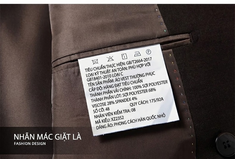 Bộ Vest Nam Cổ Điển Dáng Ôm Vừa Vặn Màu Nâu chi tiết 15