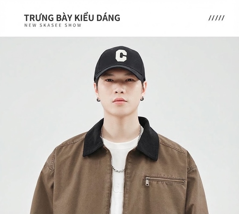 Áo Khoác Bomber Nam Cổ Bẻ Túi Hộp Dáng Rộng Phong Cách Mỹ Màu Nâu chi tiết 1
