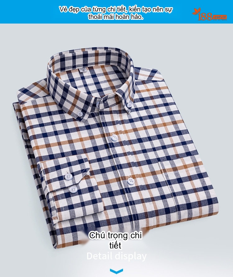 Áo Sơ Mi Tay Dài Cotton Oxford Dáng Rộng Thoải Mái Màu Trắng, Xám, Xanh, Đỏ... chi tiết 7