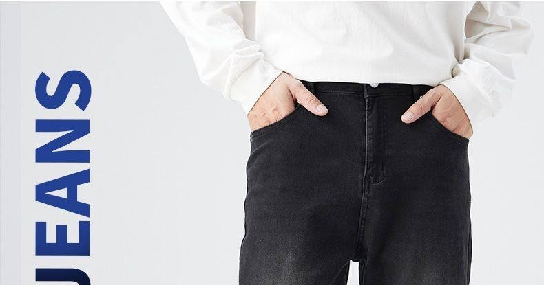 Quần Jean Nam Ống Đứng Dáng Rộng Phong Cách Mỹ Wash Bụi Màu Xanh chi tiết 28