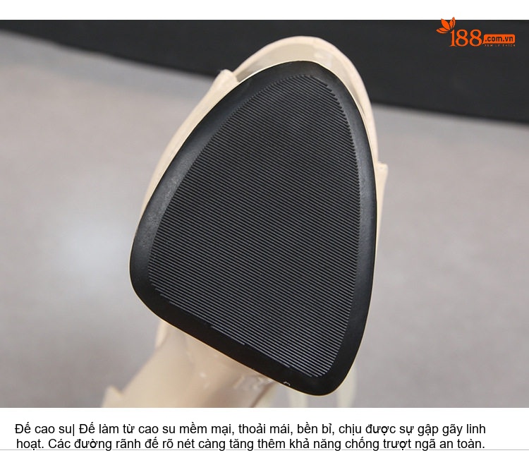 Giày Sandal Cao Gót Nữ Quai Cổ Chân Da Bóng Gót Cao 13cm Màu Đen, Đỏ, Kem, Xanh... chi tiết 6