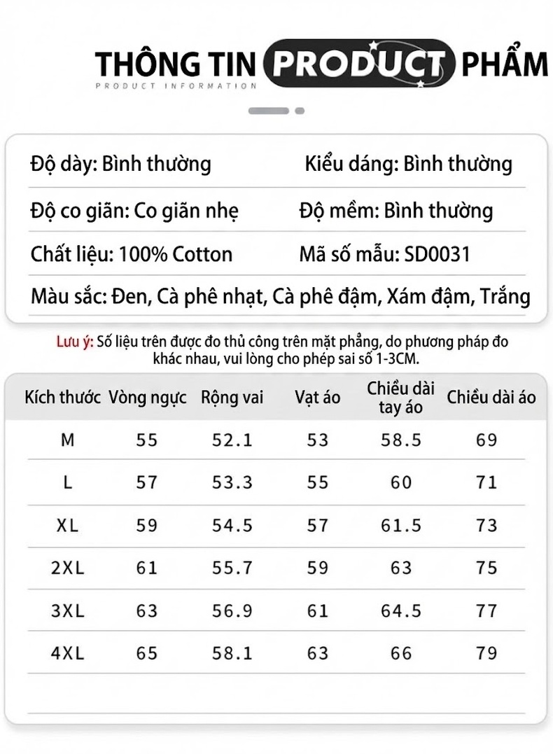 Áo Thun Tay Dài Nam Cotton Dày Dặn Cổ Tròn In Chữ Form Rộng Màu Trắng, Đen, Xám, Nâu chi tiết 7