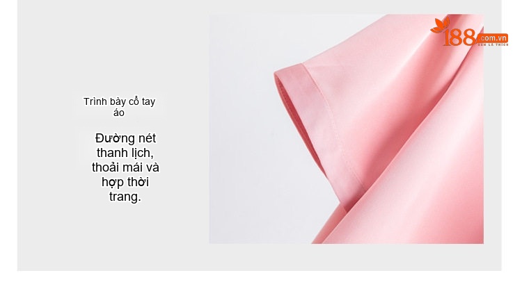 Áo Sơ Mi Tay Ngắn Nữ Cổ Nơ Chất Liệu Tuyết Chiffon Màu Hồng, Trắng chi tiết 20