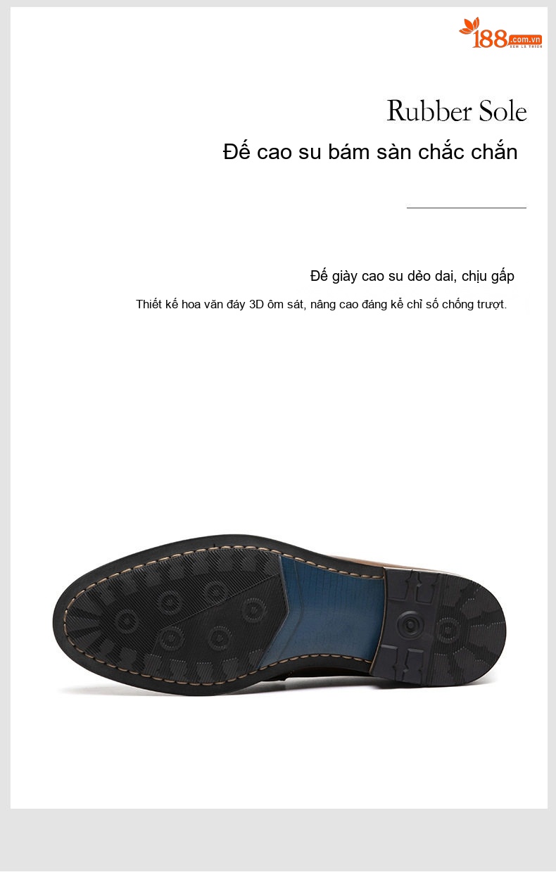 Giày Lười Nam Da Bò Công Sở Chiều Cao Đế Khoảng 3cm Màu Đen, Nâu chi tiết 9