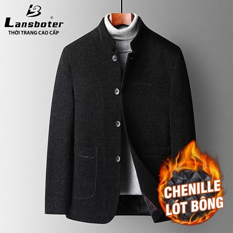 Áo Vest Nam Hai Mặt Dáng Ôm Thu Đông Chất Liệu Lông Cừu Màu Xám, Kẻ Caro chi tiết 16