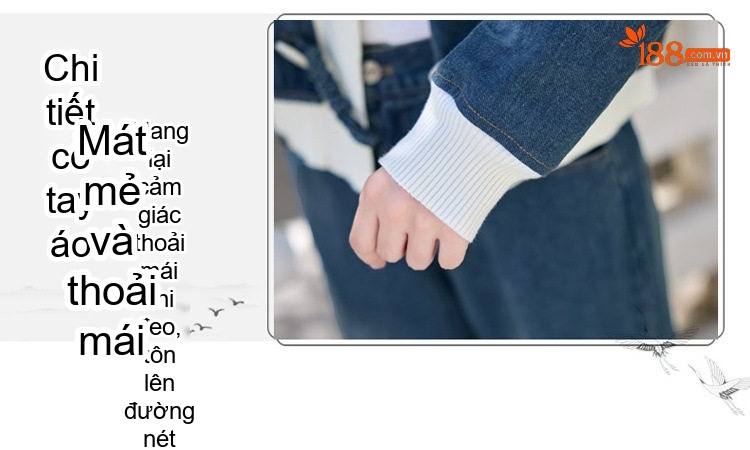 Set Bộ Quần Áo Jean Nữ Thiết Kế Khoét Nối Màu Sắc Trẻ Trung chi tiết 10