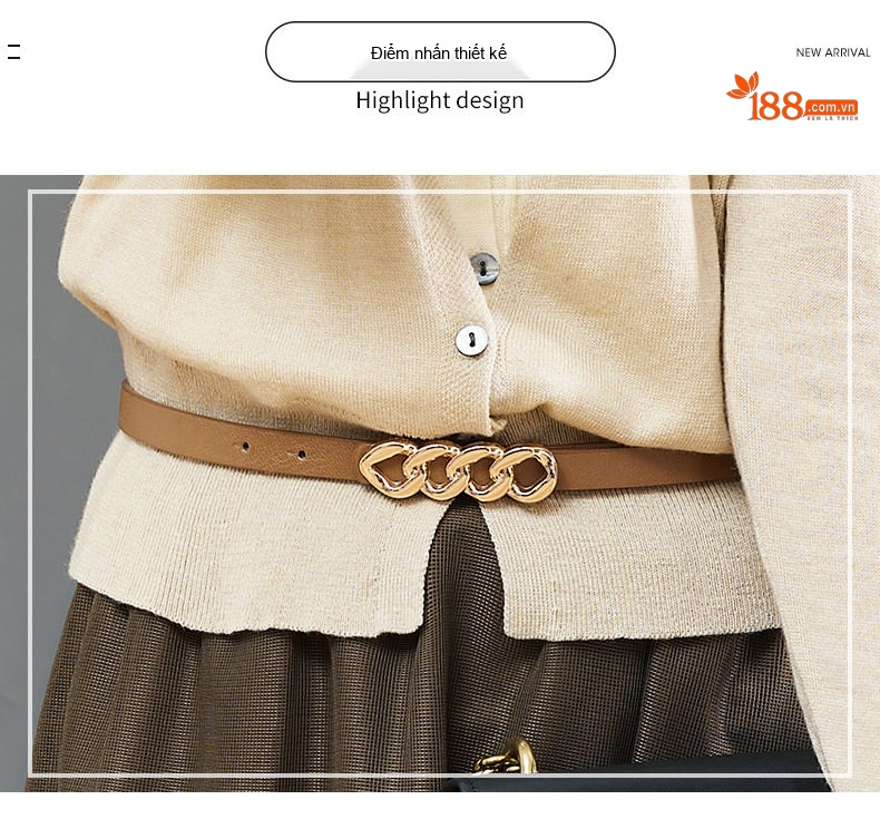 Váy Bộ Dệt Kim Nữ Thu Đông Áo Cardigan Quần Áo Nhỏ Chân Váy Lưới Màu Be, Nâu chi tiết 5