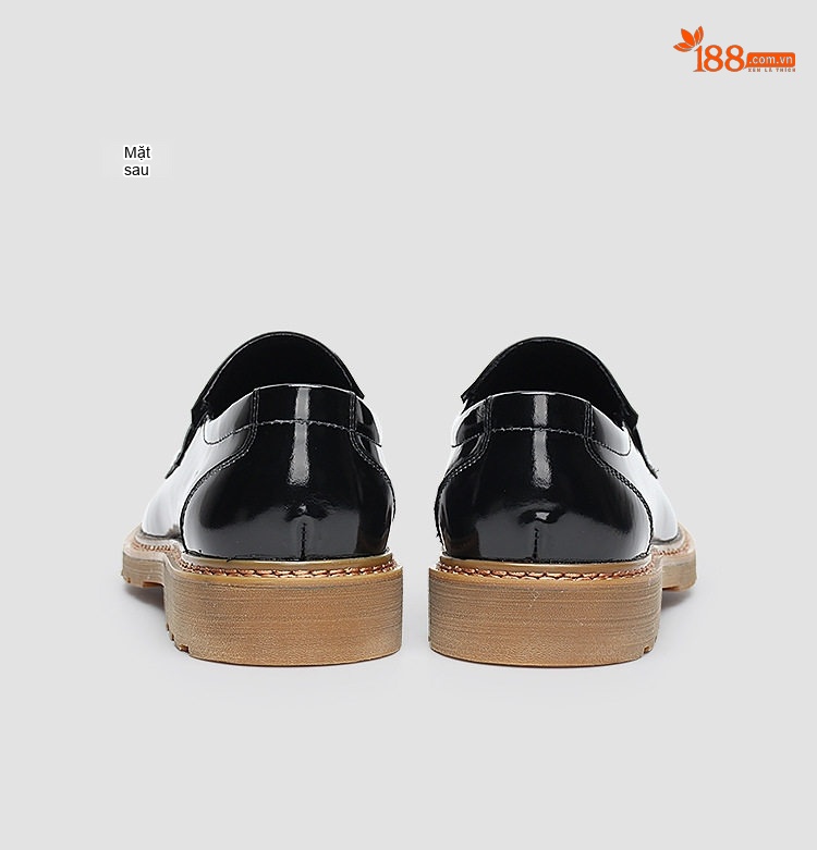 Giày Lười Nam Da Bóng Đế Chống Trượt Chiều Cao Đế Khoảng 3cm Màu Đen, Nâu chi tiết 11