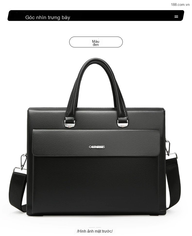 Túi Đeo Chéo Nam Da Mờ Khóa Mật Mã Chống Trộm, Đựng Laptop, Công Sở Màu Đen, Nâu, Nâu Đậm chi tiết 27