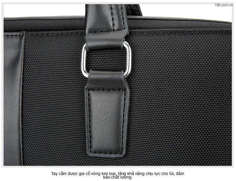 Túi Xách Tay Nam Vải Oxford Công Sở Đựng Laptop Chống Nước Màu Đen chi tiết 18