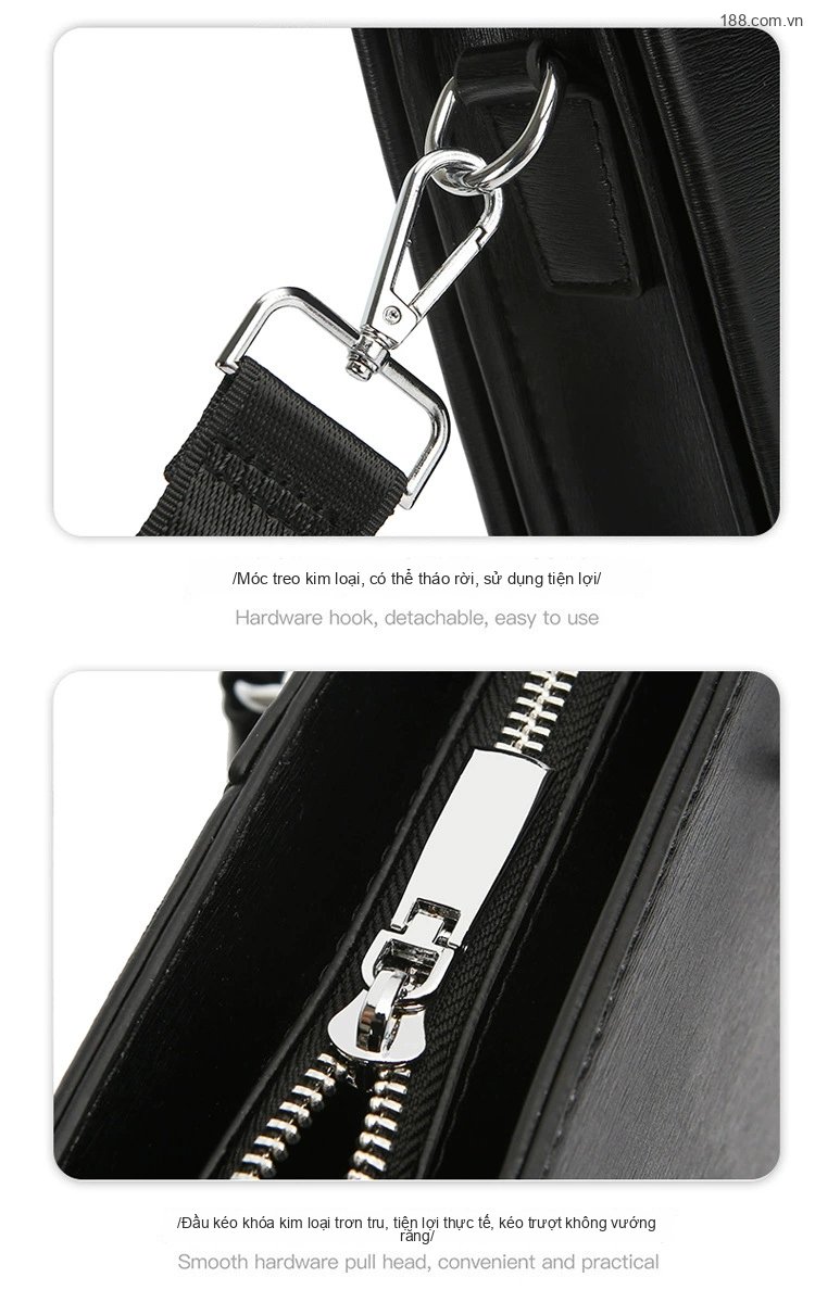 Túi Xách Tay Nam Công Sở Da Mờ Đựng Laptop Có Ngăn Màu Đen, Nâu chi tiết 29