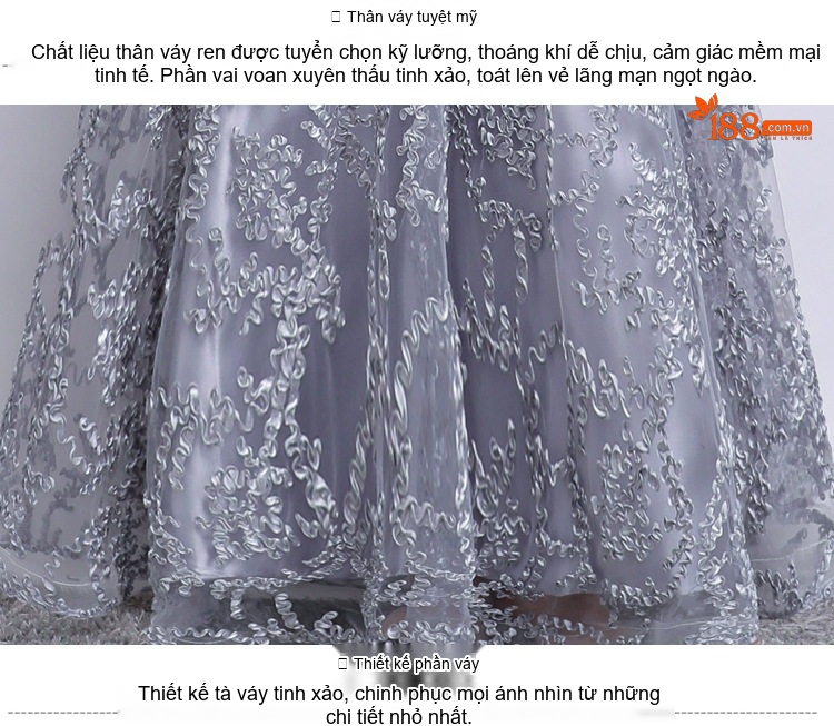 Váy Dạ Hội Dáng Dài Không Tay Cho Nữ Màu Xám, Đỏ, Kem... chi tiết 14