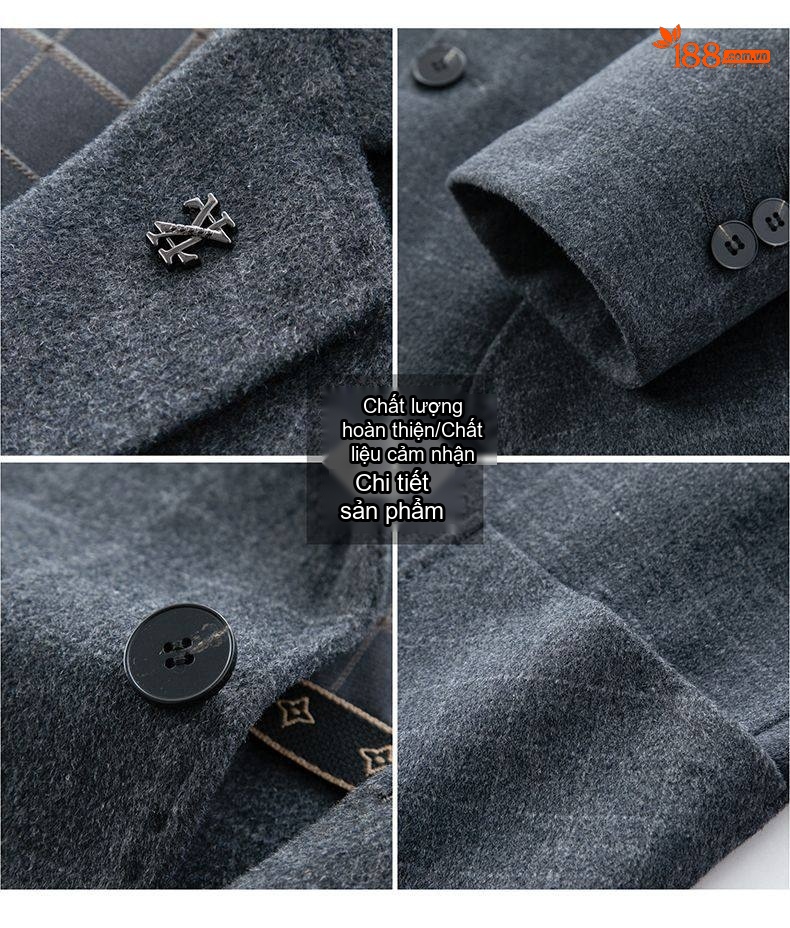 Áo Vest Nam Wool (Lông Cừu) Cao Cấp Dáng Ôm Phong Cách Doanh Nhân Màu Xám, Đen chi tiết 7