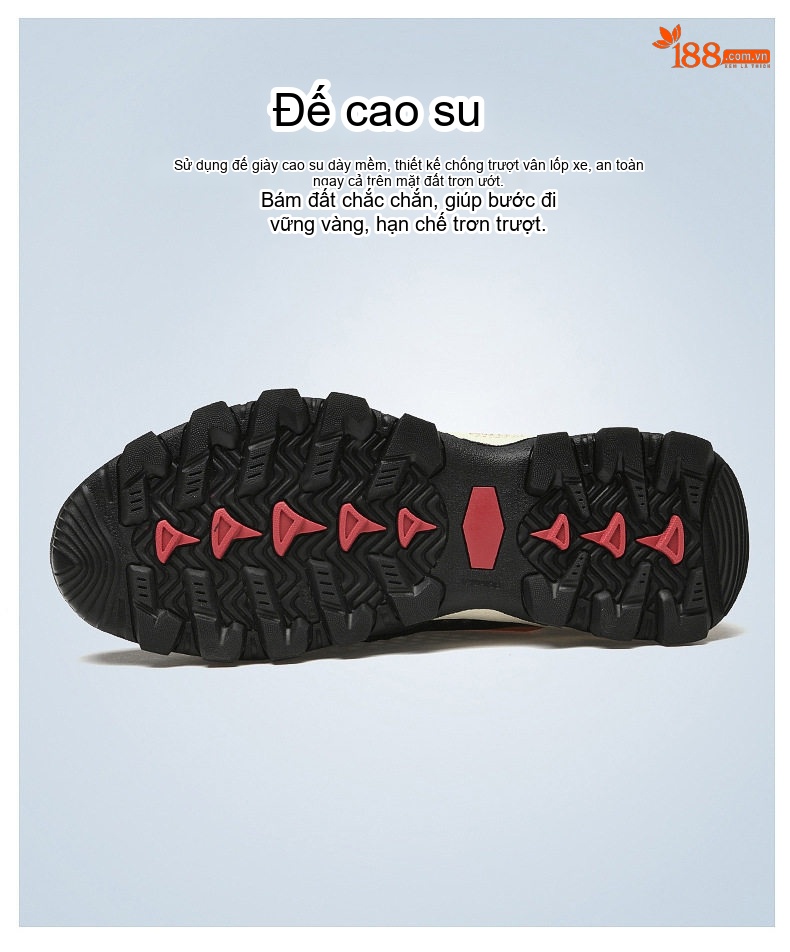 Giày Leo Núi Nam Lưới Thoáng Khí Nhanh Khô Chiều Cao Đế Khoảng 3cm Màu Xám, Đen, Nâu chi tiết 9
