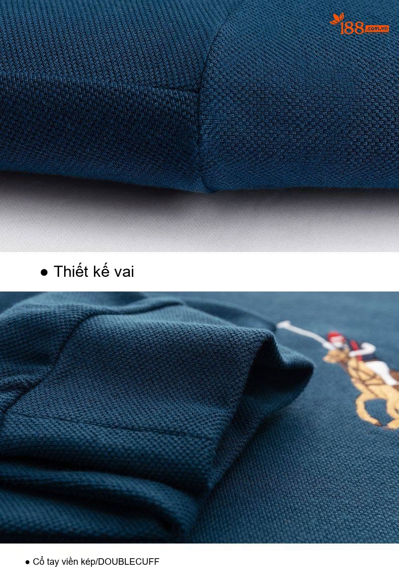 Áo Polo Nam Tay Dài Cotton Cổ Bẻ Phong Cách Doanh Nhân Màu Xanh Lá, Đen, Xanh Dương, Kem... chi tiết 53