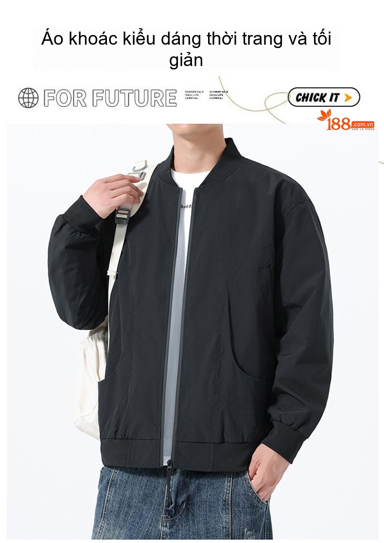 Áo Khoác Bomber Nam Phong Cách Mỹ Form Rộng Chống Gió chi tiết 1