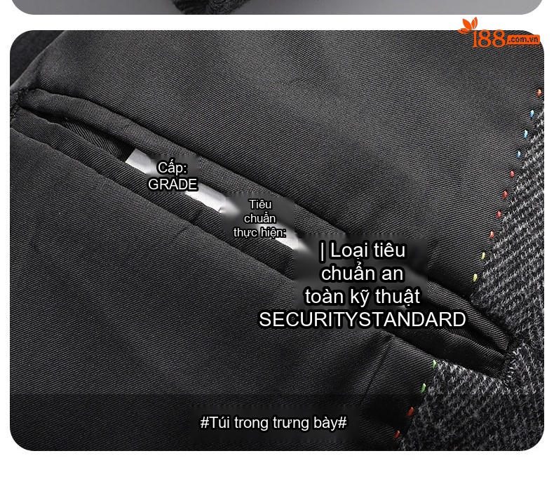 Áo Vest Nam Wool Lông Cừu Họa Tiết Xương Cá Dáng Ôm Chống Nhăn Màu Xám chi tiết 16