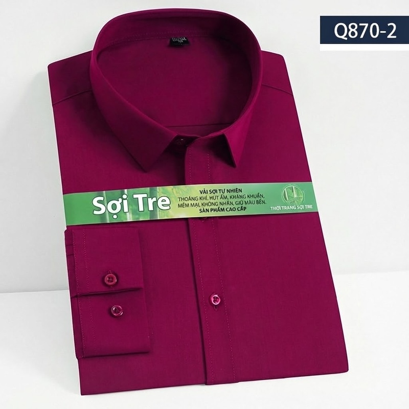 Áo Sơ Mi Dài Tay Nam Sợi Tre Thu Đông Màu Trắng, Đen, Xanh, Tím...