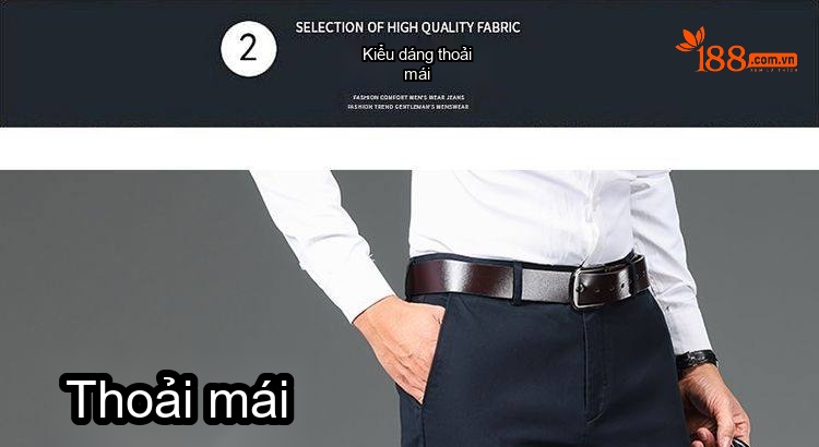 Quần Dài Nam Cotton Ống Suông Rộng Thoải Mái Màu Đen, Xám, Xanh Navy, Nâu chi tiết 36