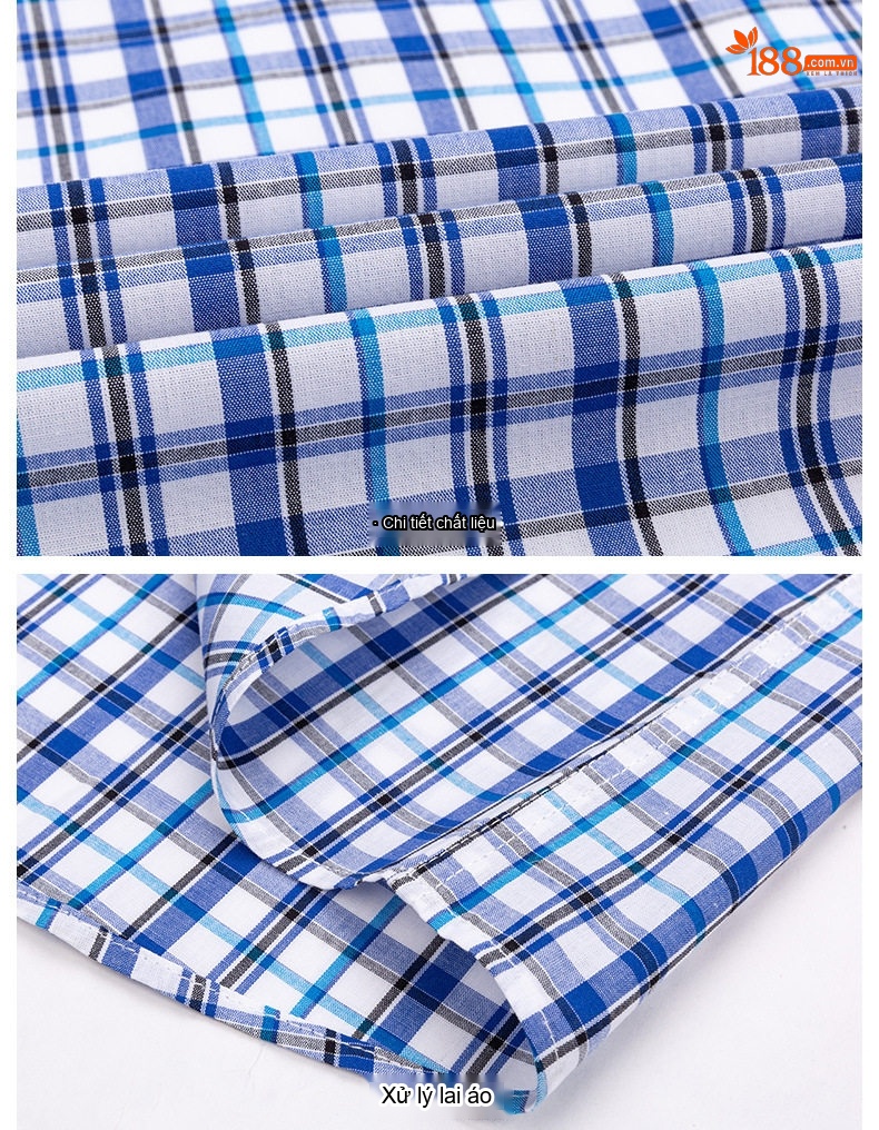 Áo Sơ Mi Dài Tay Nam Cotton Mỏng Phong Cách Thời Trang Họa Tiết Kẻ Caro chi tiết 16