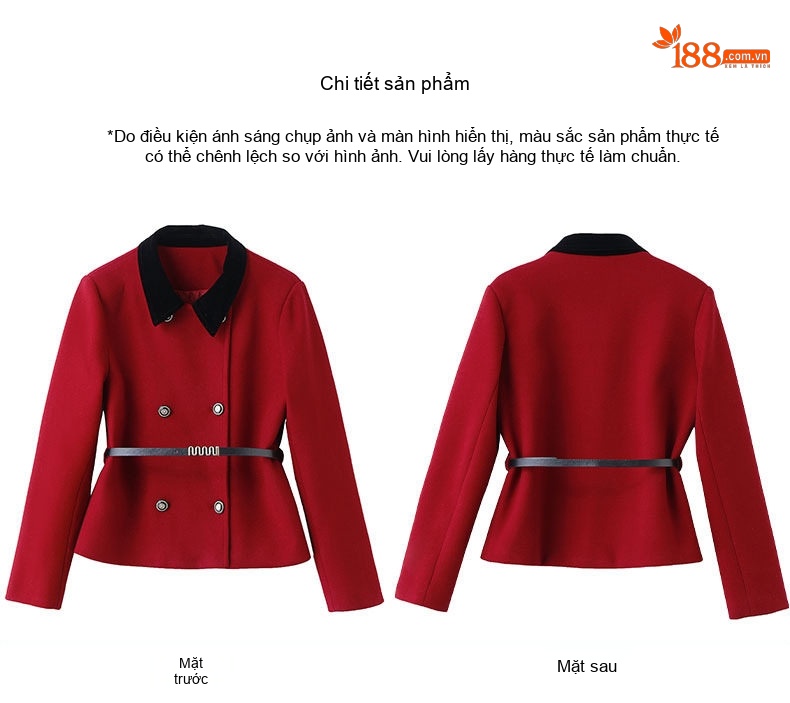 Set Áo Khoác Lông Nỉ Quần Chân Váy Chữ A Dáng Dài Cao Cấp Màu Đỏ chi tiết 29