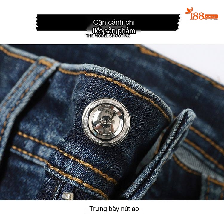 Quần Jean Nam Cotton In Họa Tiết Rách Gối Dáng Ôm Vừa Màu Xanh chi tiết 56