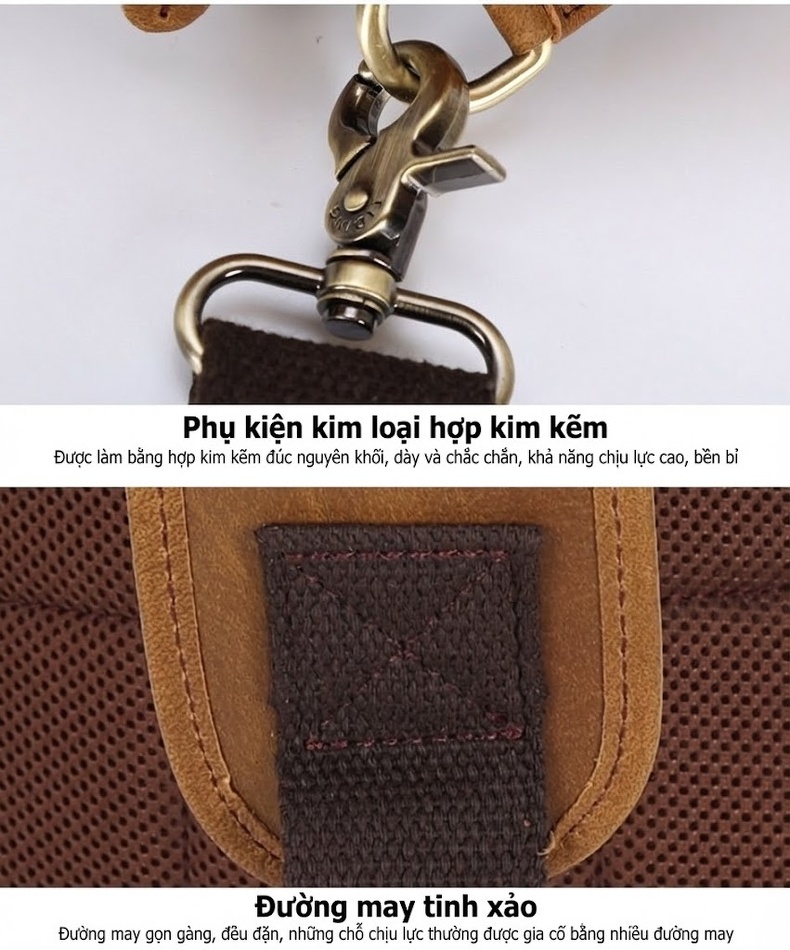 Túi Đeo Chéo/Đeo Vai Nam Da Bò Sạc USB Đa Năng Dung Tích Lớn Màu Nâu chi tiết 1