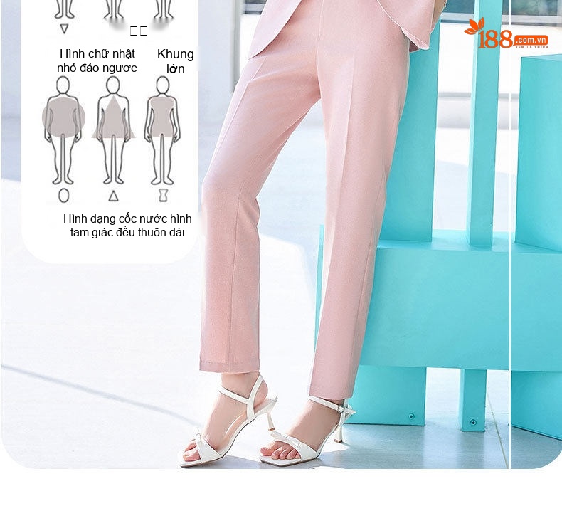 Bộ Vest Công Sở Nữ Tay Lỡ Quần Dài Phong Cách Hàn Quốc Màu Xanh, Hồng, Kaki chi tiết 9