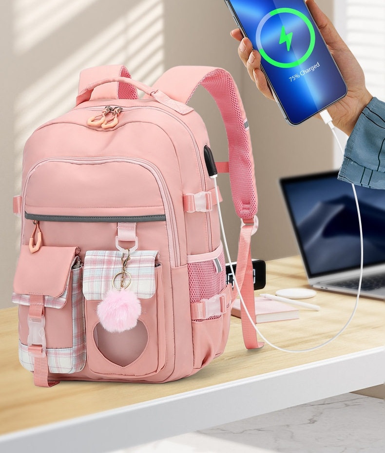 Balo Học Sinh Tiểu Học Chống Gù Lưng Siêu Nhẹ Màu Hồng, Trắng, Đen chi tiết 12