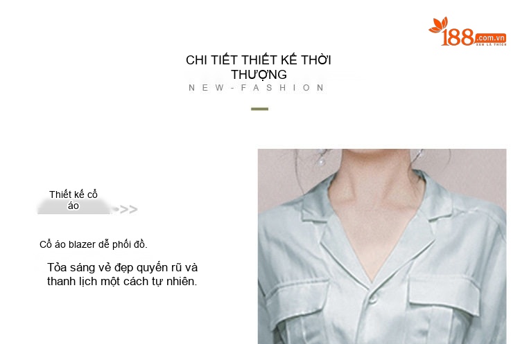 Jumpsuit Nữ Tay Ngắn Cổ chữ Vest Dáng Suông Chiết Eo Thanh Lịch Màu Xanh chi tiết 6