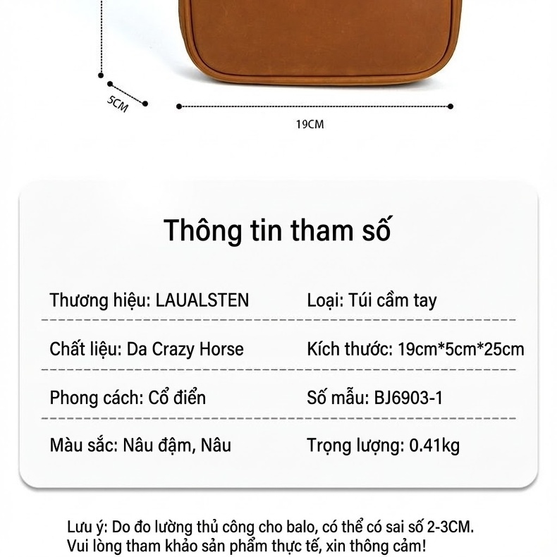 Túi Đựng Sách Da Mờ Vintage Phong Cách Nhật Bản Sức Chứa Lớn Chống Bụi Màu Nâu, Vàng Nâu chi tiết 7
