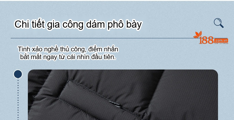 Áo Khoác Phao Nam Ba Lớp Chống Thấm Nước Mũ Rời Siêu Ấm chi tiết 16