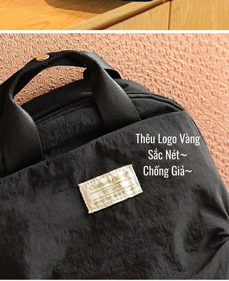 Balo Nữ Đeo Vai Hai Dây Mềm Mại Chống Sốc Thoải Mái Size Vừa Bền Bỉ Màu Be chi tiết 27