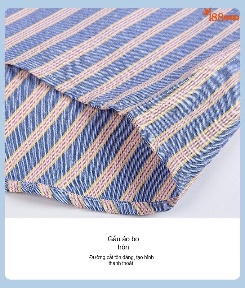 Áo Sơ Mi Nam Tay Dài Oxford Cotton Thoáng Khí Họa Tiết Kẻ Sọc Lớn Màu Xanh Dương, Đen, Trắng, Xám... chi tiết 25