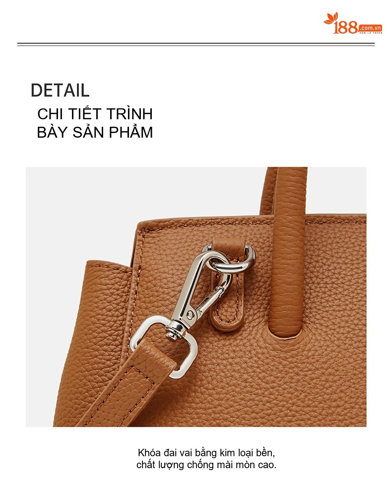 Túi Xách Tay Nữ Da Thật Kelly Platinum Đeo Chéo Đeo Vai Đa Năng Màu Be, Nâu, Xanh... chi tiết 33