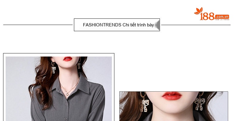 Váy Sơ Mi Nữ Dáng Dài Thắt Eo Thiết Kế Pháp Màu Be, Xám, Xanh chi tiết 7