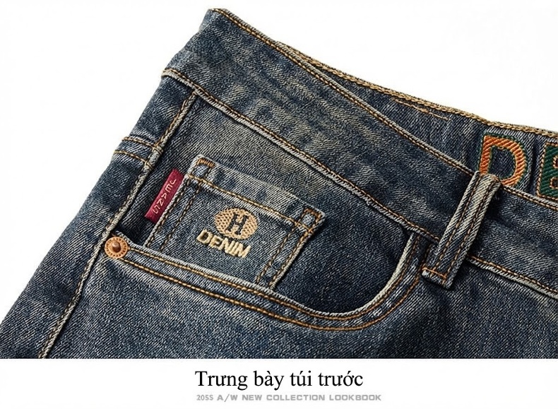 Quần Jean Nam Ống Đứng Dáng Ôm Co Giãn Nhẹ Phong Cách Thời Trang Màu Xanh Dương chi tiết 22