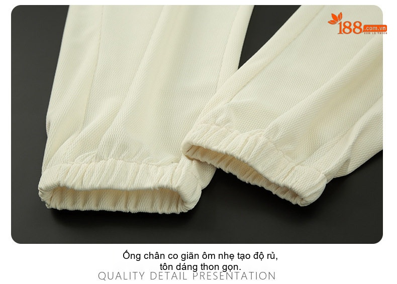 Quần Dài Nam Ống Bo Chun Mùa Hè Thoáng Khí Co Giãn Màu Đen, Trắng Kem, Nâu chi tiết 17