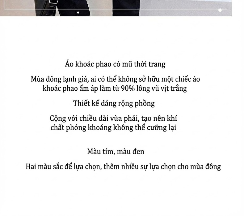 Áo Khoác Phao Nữ Ngắn Có Mũ Lông Vũ Trắng Dày Dặn Phong Cách Hàn Quốc Màu Đen, Tím chi tiết 21