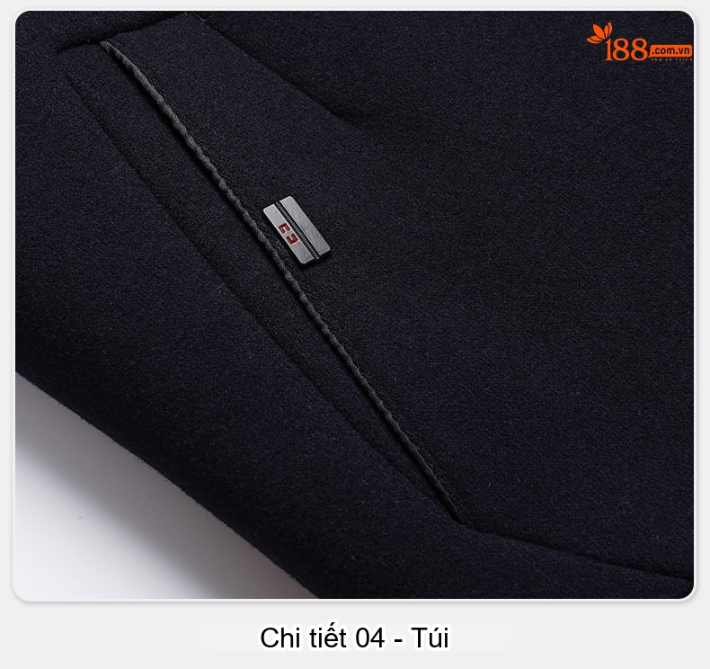 Áo Khoác Nam Cổ Trụ Lót Lông Cừu Mùa Thu Đông Màu Đen, Xanh Navy, Xám chi tiết 25
