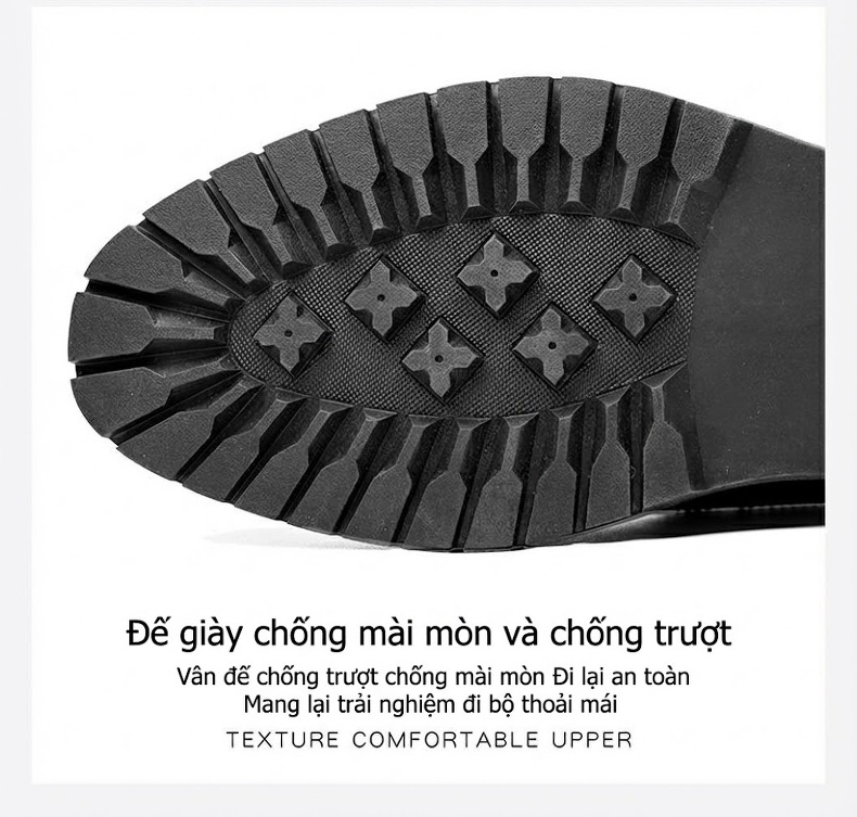 Giày Tây Brogue Nam Da Bò Bóng Chiều Cao Đế Khoảng 4cm Màu Nâu, Đen chi tiết 6