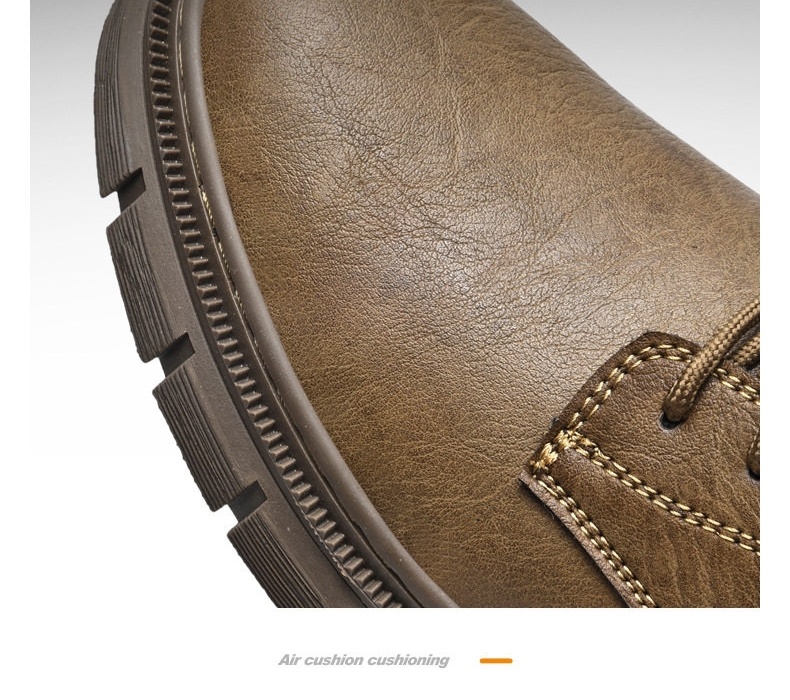 Giày Boot Martin Nam Cổ Cao Da Mờ Chiều Cao Đế Khoảng 3cm Màu Đen, Nâu chi tiết 14