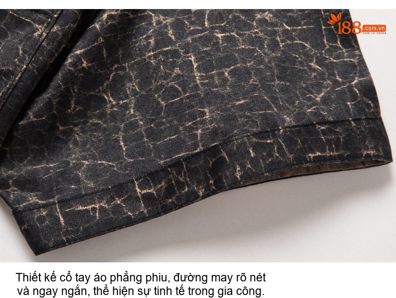 Áo Sơ Mi Nam Tay Ngắn Lụa Tằm Cao Cấp Form Rộng Thoải Mái Màu Đen, Đỏ Rượu chi tiết 13